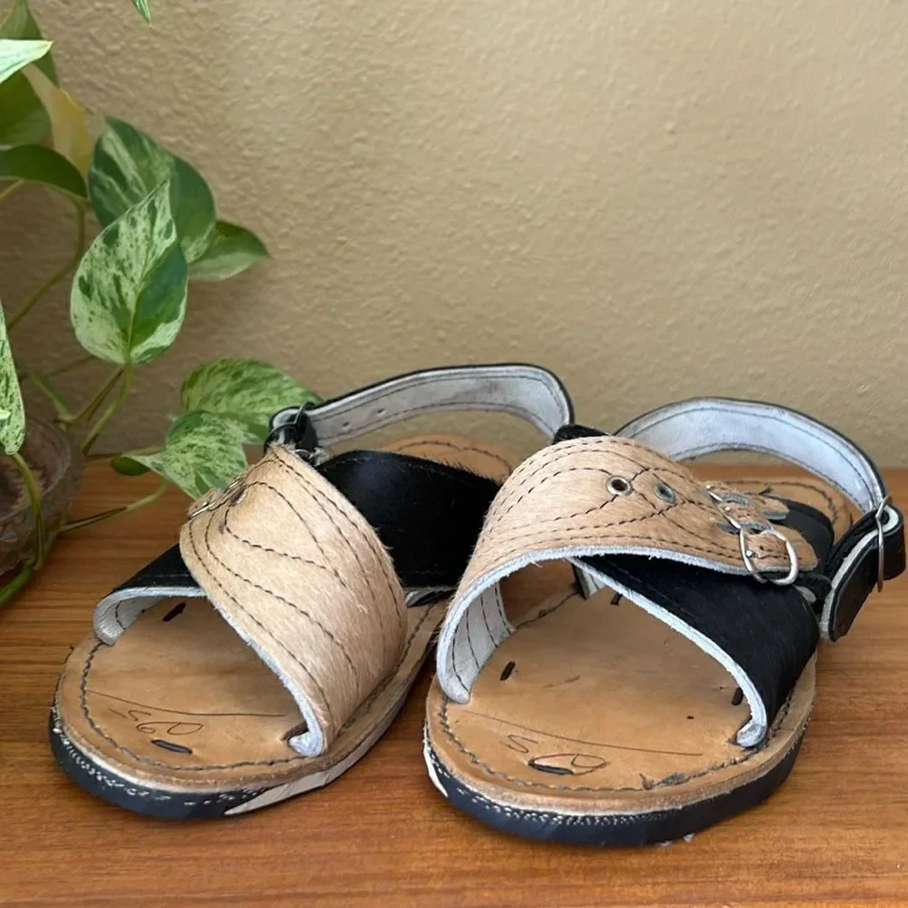 Tire sandals shoes Handmade leather and pony hair - Picture 3 of 16